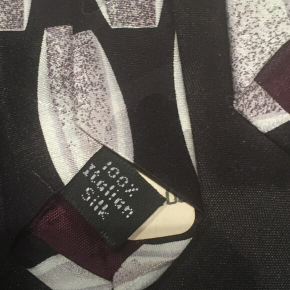 Zylos George Machado 100% Silk Neck Tie Men's Business Executive Black Gray - Picture 5 of 8